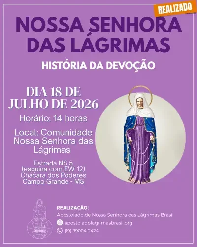 Missão: Palestra em Campo Grande 2026 (@ApostoladoLagrimasBrasil)